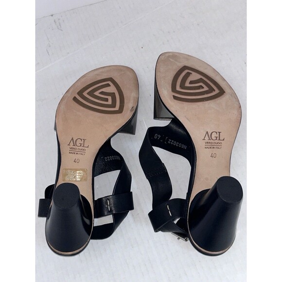 ATTILIO GIUSTI LEOMBRUNI AGL  Black FLASH Heels Sandals Shoes - Picture 9 of 16